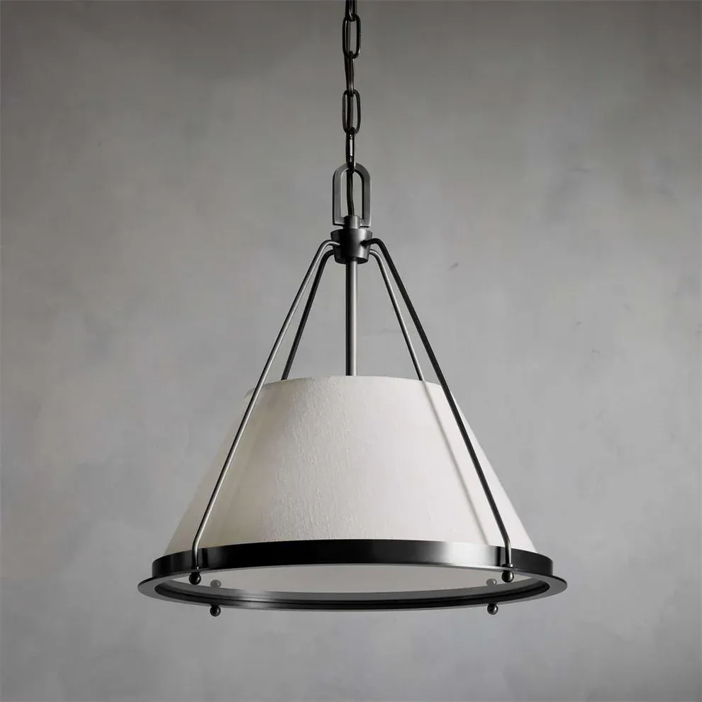 Alessio Vintage Unusual Metal Fabric Pendant Light Shades Bedroom Dining Room