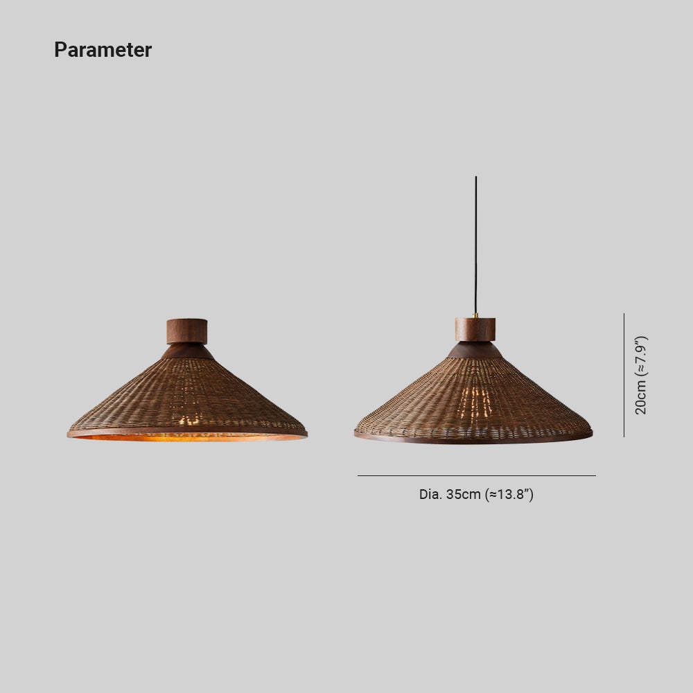Alessio Lampada a Sospensione LED di Design Retrò in Rattan per Soggiorno/Ristorante/Hotel