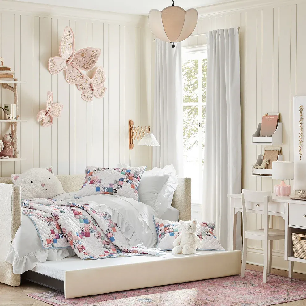 Renée Modern Flower Fabric Pendant Light Shades Bedroom Dining Room