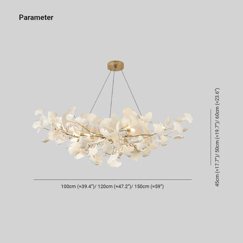Olivia Design Bellissimo LED Lampade a Sospensione Ginkgo Biloba Oro Metallo Ceramico
