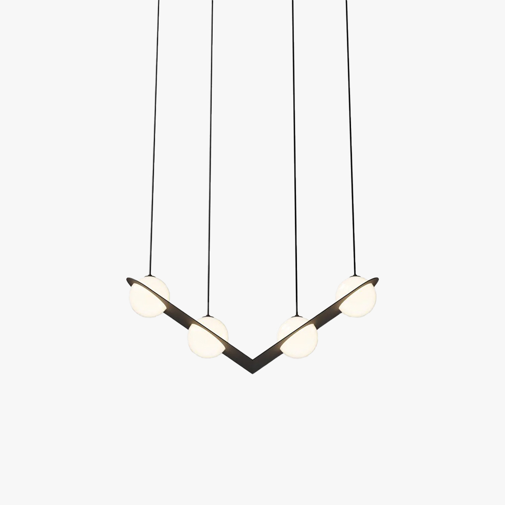 Orr Minimalismo Nero Metallo Vetro Lampada a sospensione Camera da letto Soggiorno