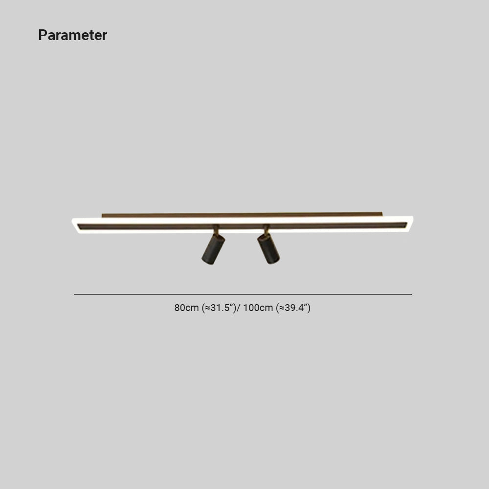 Haney Minimalist Double-linear Ceiling Light Spotlight, Black