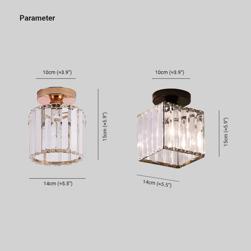 Herbert Modern Metal/Crystal Ceiling Light, 3 Colors