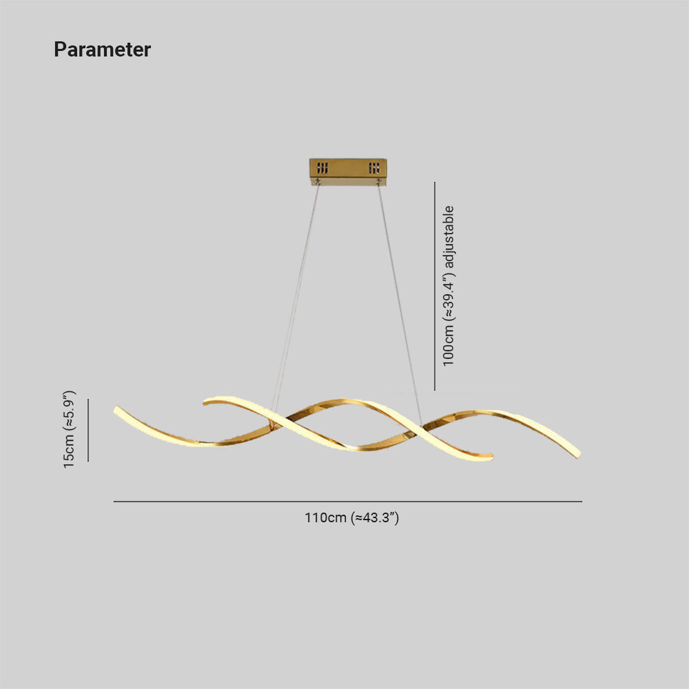 Louise Moderno LED Spirale Lampada a Sospensione Metallo Acrilico Oro Sala da Pranzo/Soggiorno/Camera da Letto