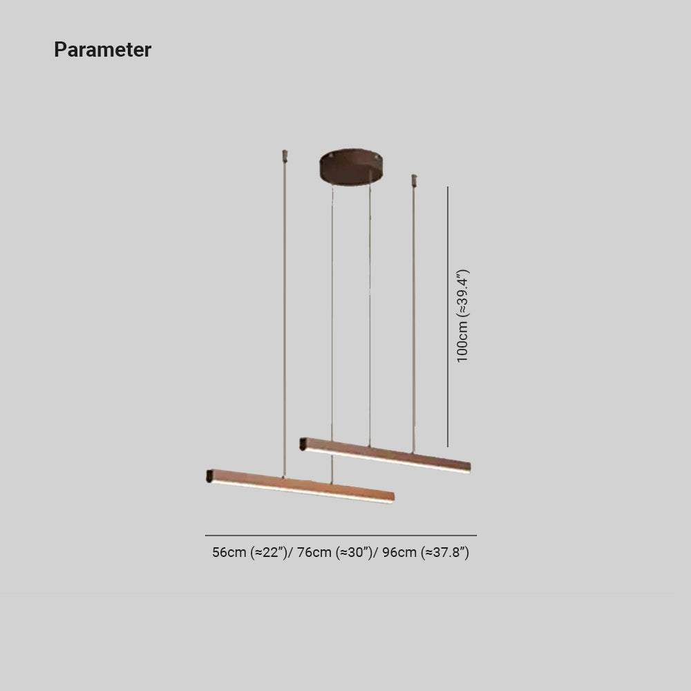 Edge Lampada a Sospensione Metallo Marrone Doppio-Lineare Moderna