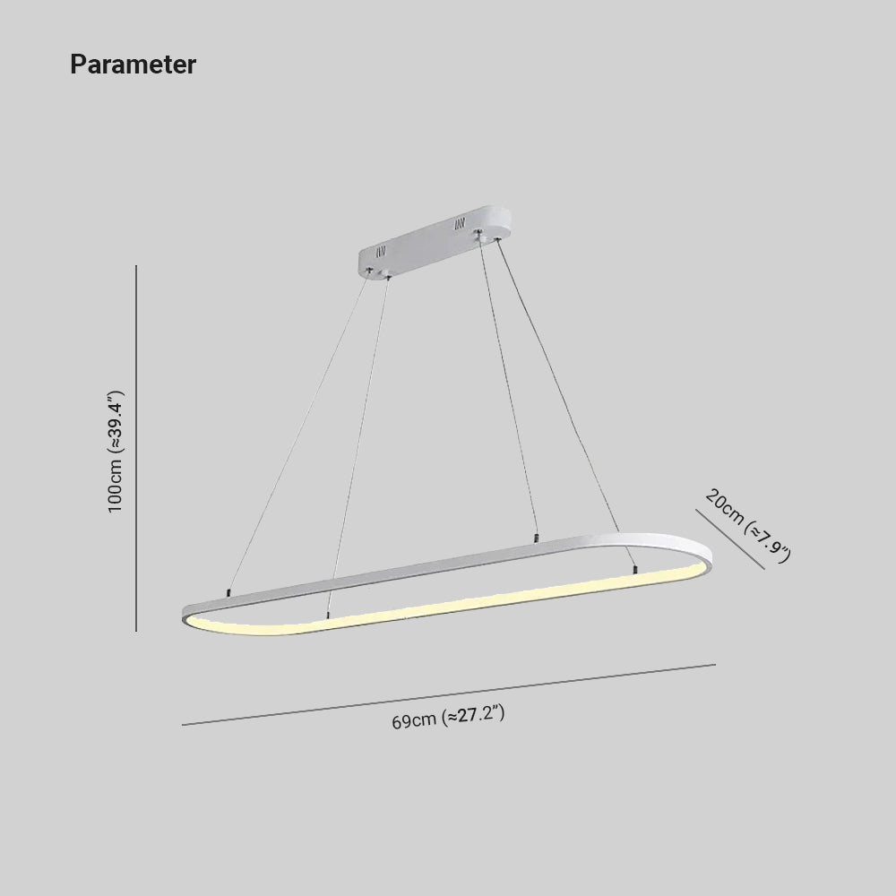 Edge Lampada a Sospensione Nero/Bianco/Oro Ovale Minimalista Appeso