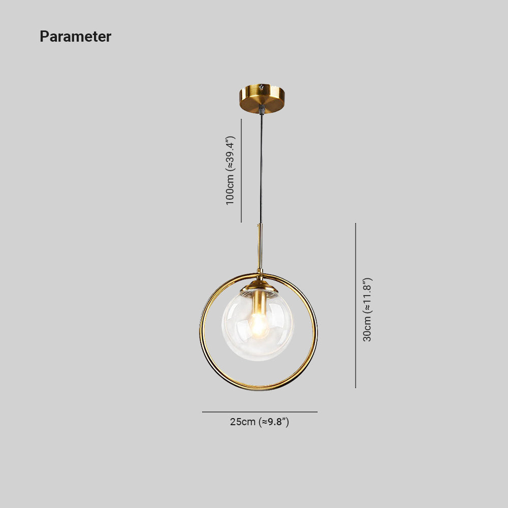 Hailie Moderni Semplice LED Lampada a Sospensione Sferico Semplice Vetro/Metallo Soggiorno/Camera da Letto