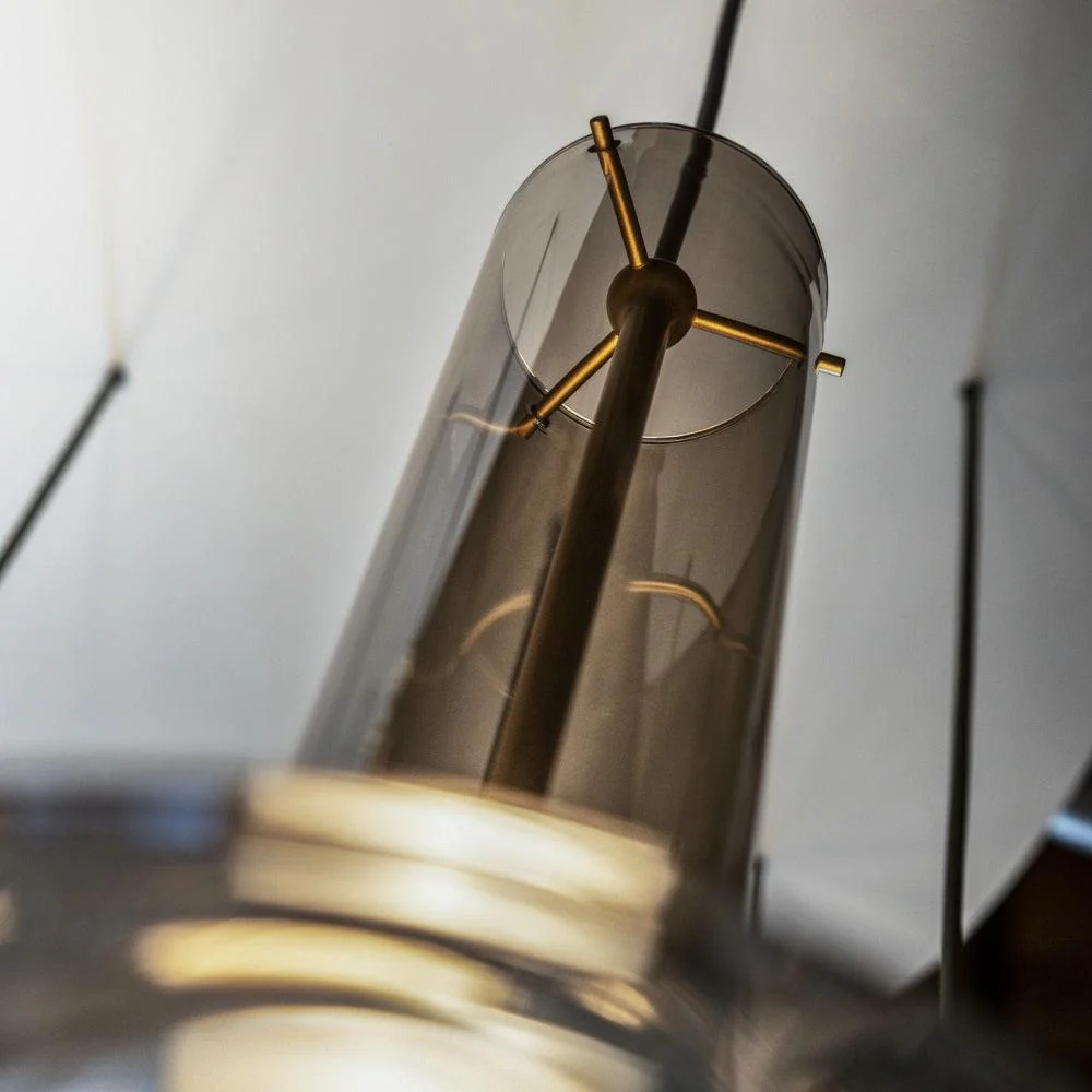 Hailie Minimalism Glass  Metal Pendant Light Bedroom Living Room