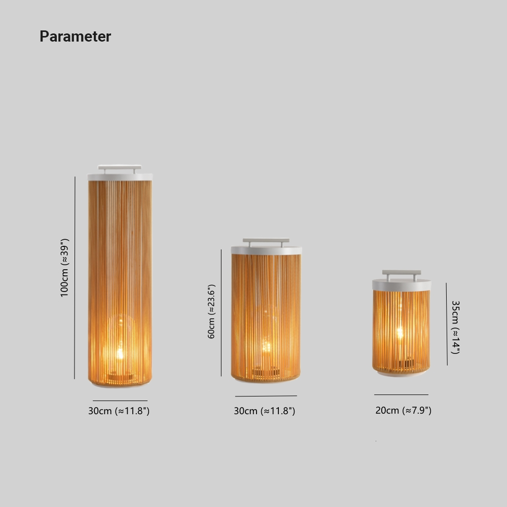 Ritta Lampade da Esterno Metallo Rattan Retro Cavo/Solare/USB Giardino