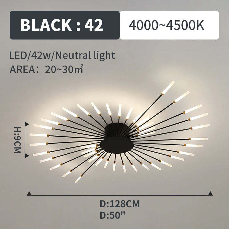 Lowry Moderni LED Montaggio Incasso Plafoniere Fuochi Artificiali Nere/Ore Soggiorno/Camera da Letto