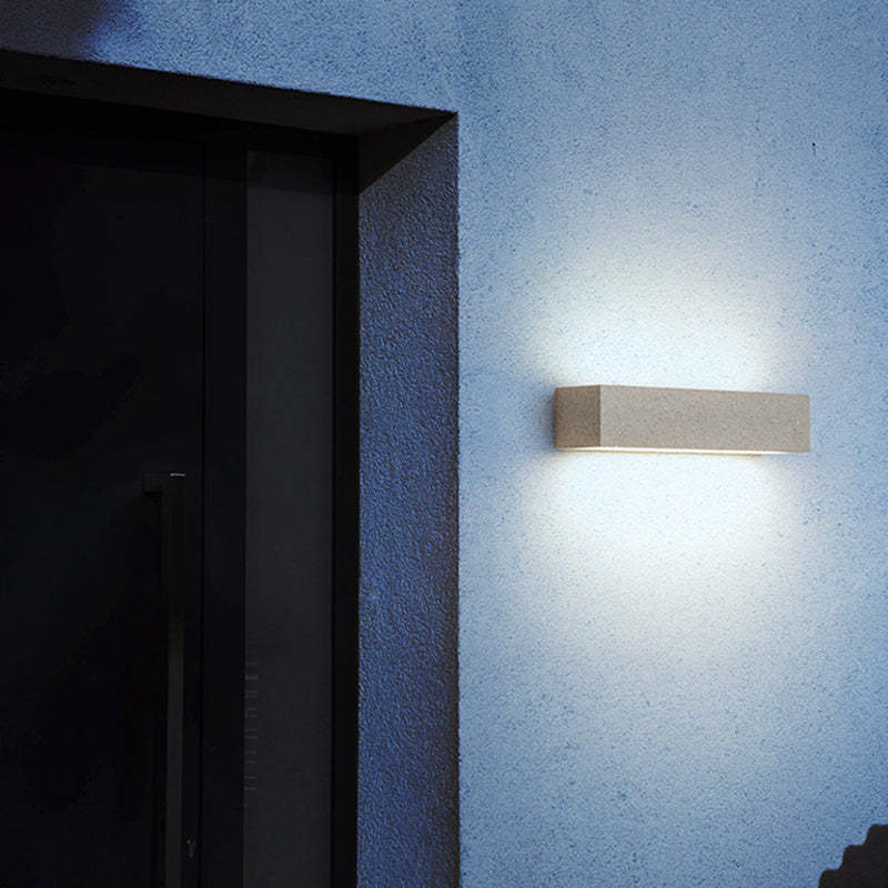 Edge Semplice Rettangolare LED Applique da Esterni Nero/Bianco Metallo Acrilico Giardino