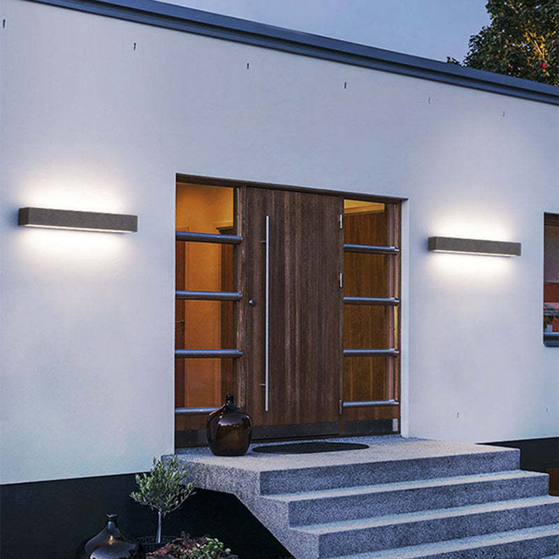 Edge Semplice Rettangolare LED Applique da Esterni Nero/Bianco Metallo Acrilico Giardino