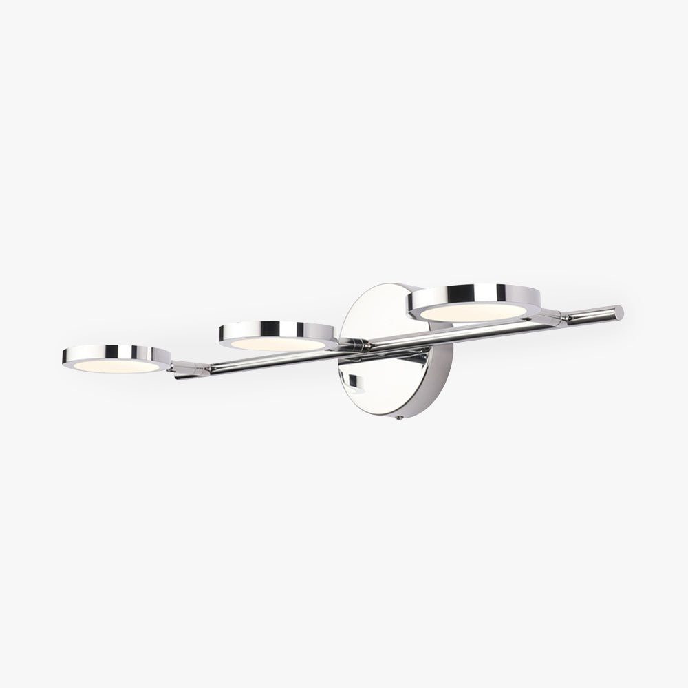 Leigh Design LED Applique Metallo Acrilico Rotondo Argento Specchio Bagno