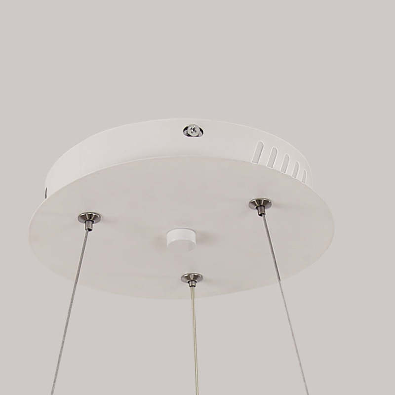 Ozawa Lampade a Sospensione Legno Bianco/Oro Anello Soggiorno Moderne
