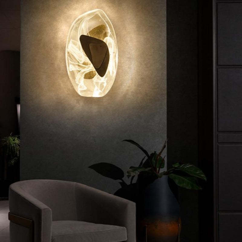 Chan Moderno LED Arte Deco Irregolare Applique Metallo/Acrilico Nero/Oro
