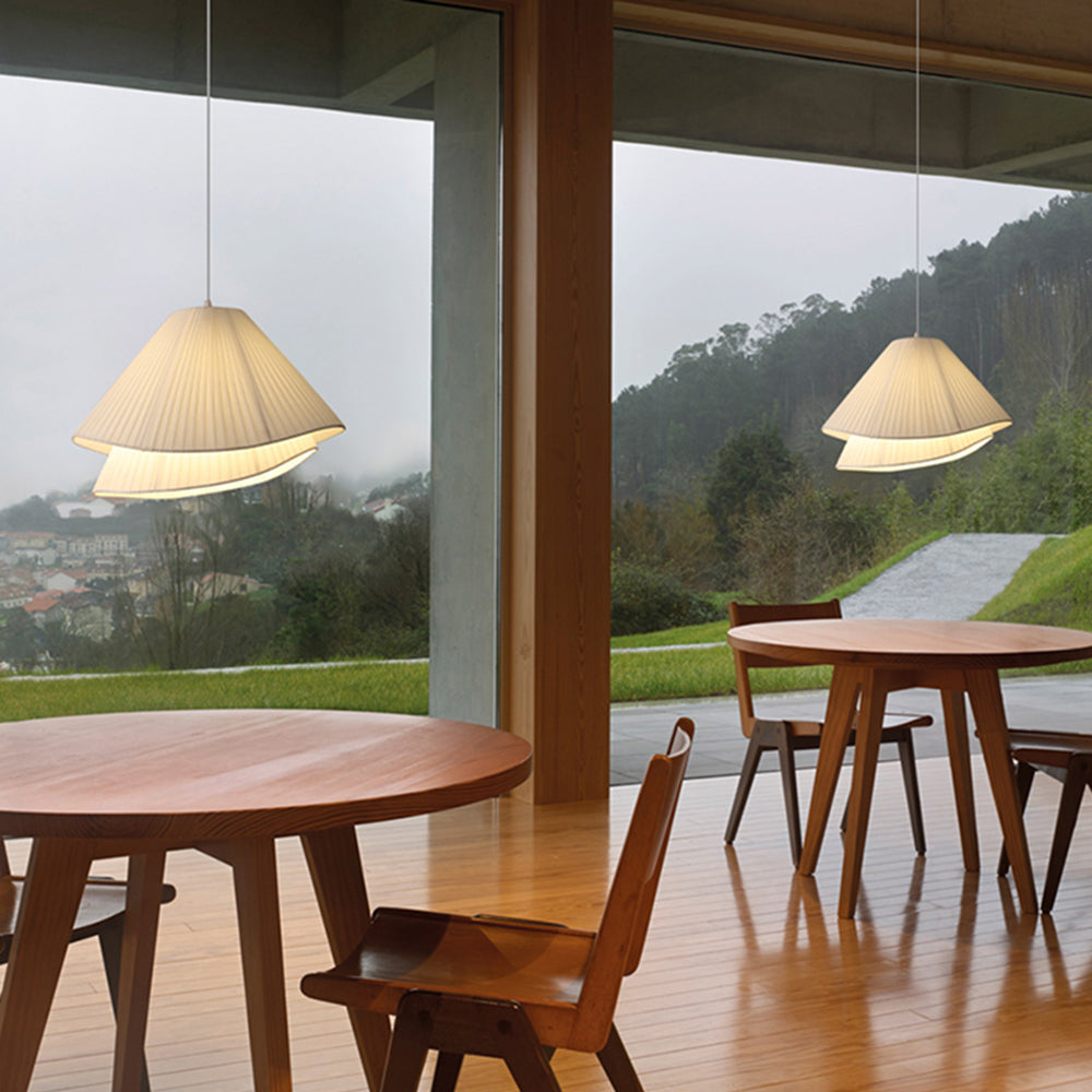 Renée Minimalista LED Doppio Strato Lampade a Sospensione Tessuto LED Bianco Soggiorno/Camera da Letto