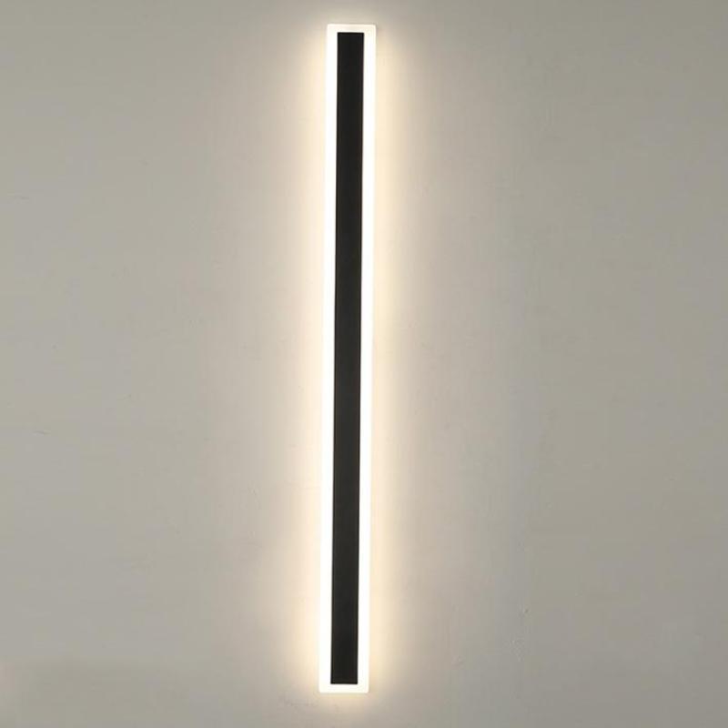 Edge LED Applique da Esterni Metallo Nero Lineare Impermeabile Corridoio/Giardino
