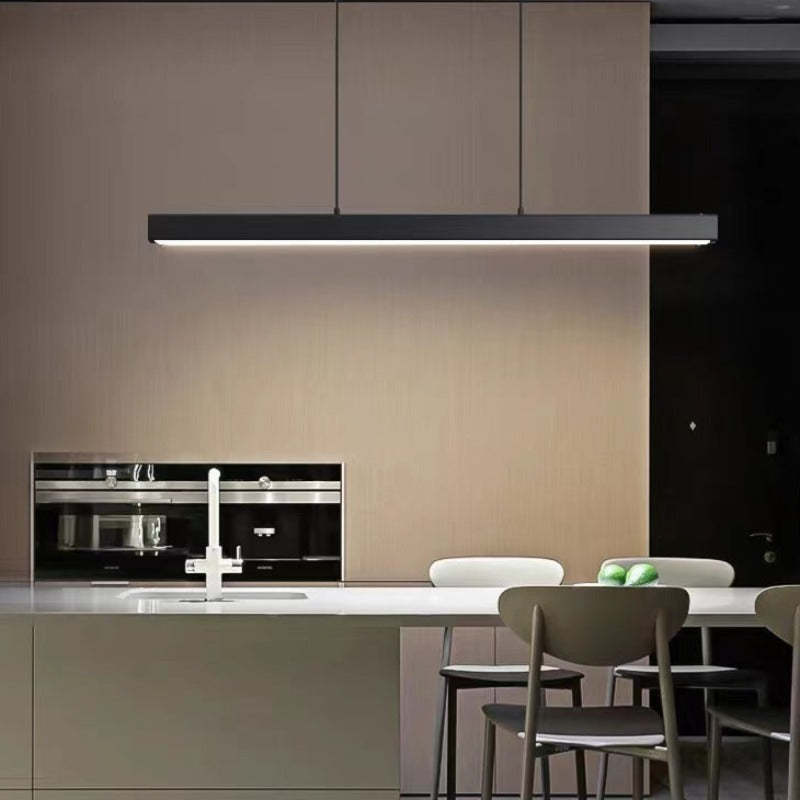 Edge Moderna LED Lampada a Sospensione Metallo Nero/Marrone Lineare