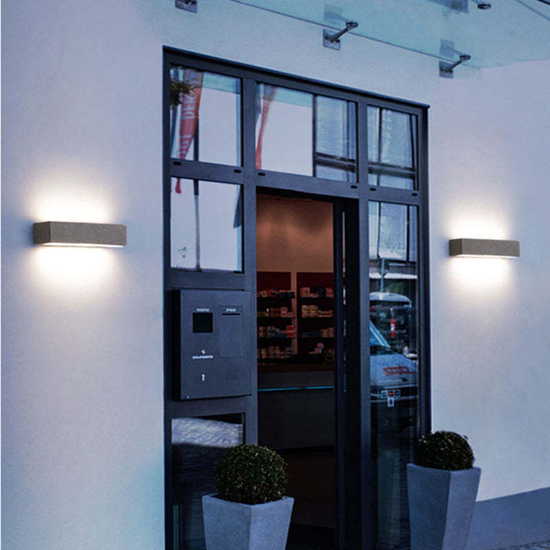 Edge Semplice Rettangolare LED Applique da Esterni Nero/Bianco Metallo Acrilico Giardino