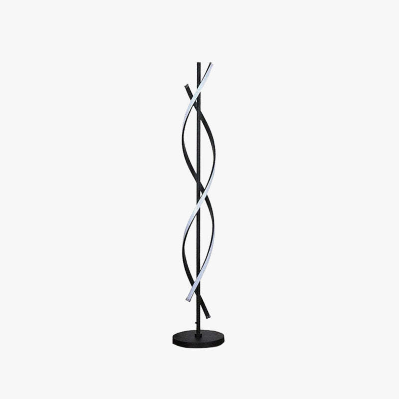 Louise Moderno LED Lineare Acrilico Lampade da Terra Nero/Bianco Spirale Soggiorno/Camera da Letto
