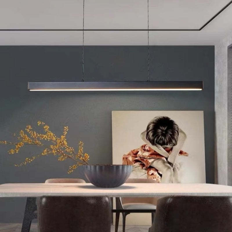 Edge Moderna LED Lampada a Sospensione Metallo Nero/Marrone Lineare