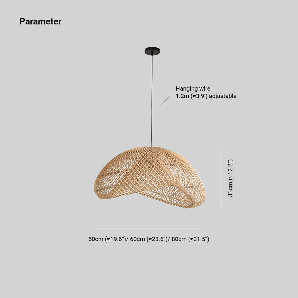 Muto Classico LED Lampade a Sospensione Metallo Rattan Nativo Soggiorno