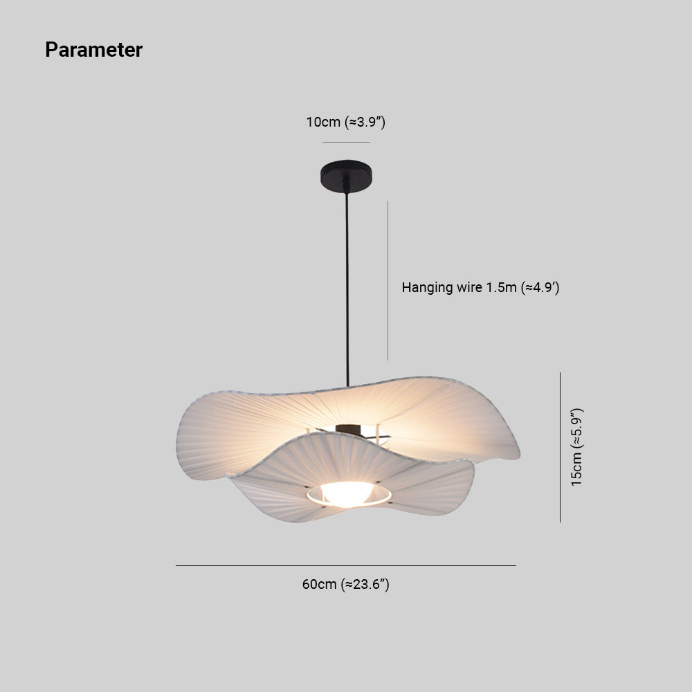 Renée Lampade a Sospensione Moderno Nordico Panno/Metallo Shell Bianco