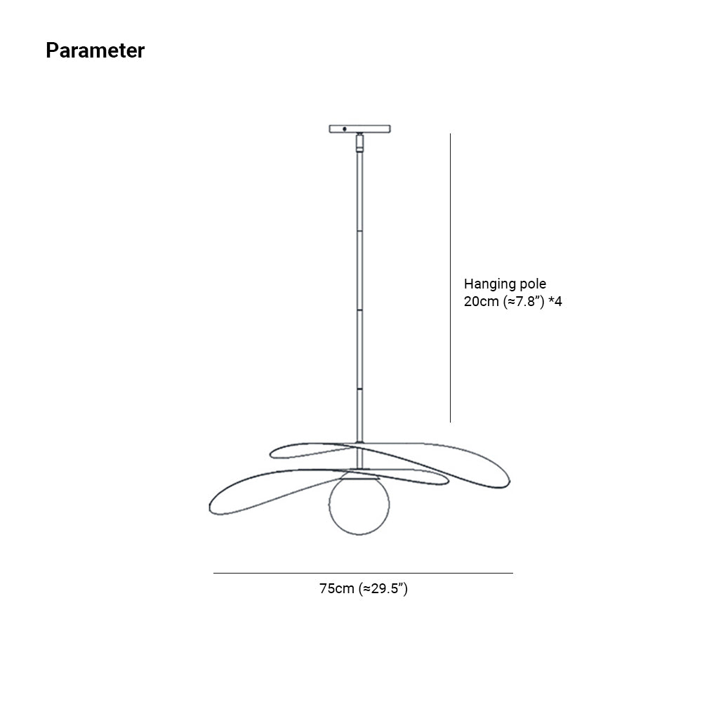 Carins Decorativa LED Irregolare Girare Lampada a Sospensione Metallo Nero Oro