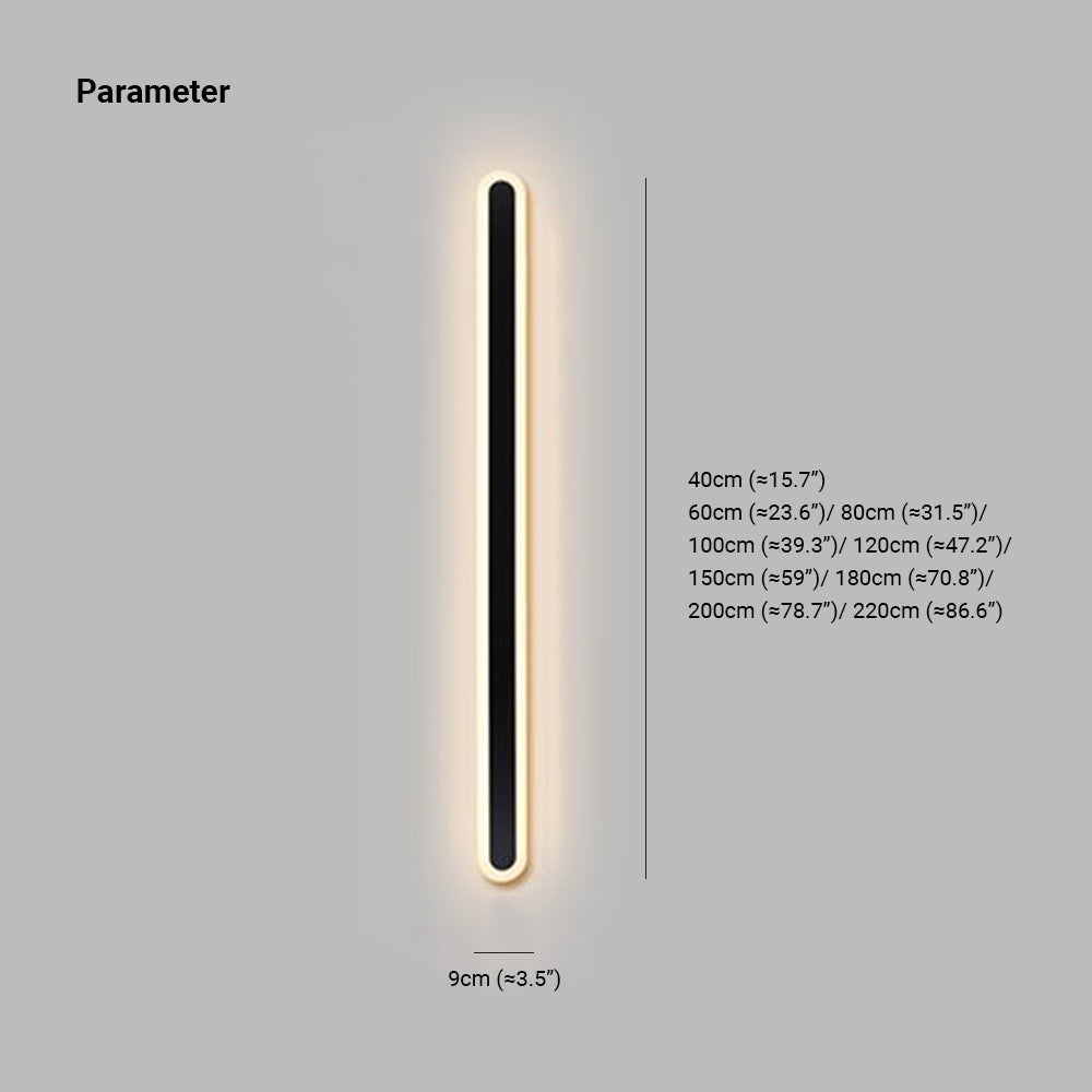 Edge Minimalista Applique da Esterni Metallo Nera Ovale Lineare