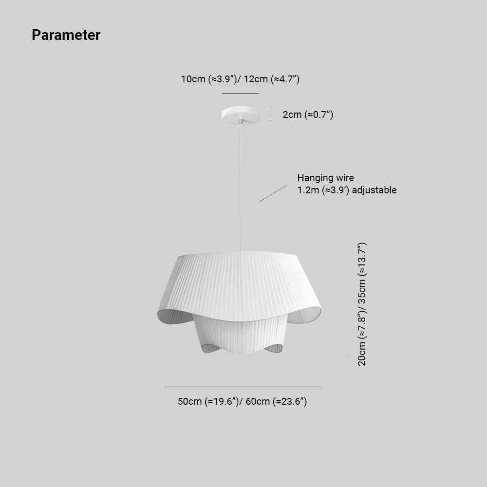 Renée Moderni LED Lampada a Sospensione Tessuto Francese/Metallo Bianco