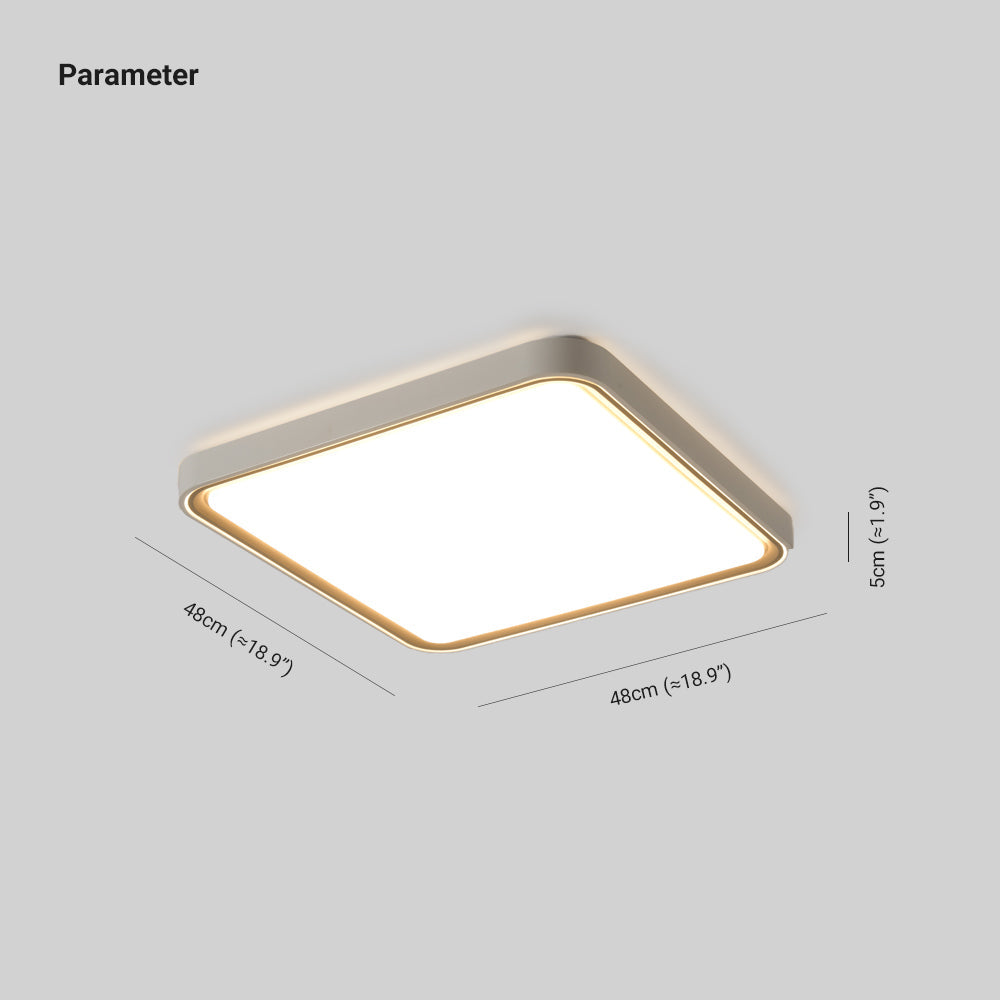 Quinn Minimalist Round/Square Metal/Acrylic Flush Mount Ceiling Light, Gold