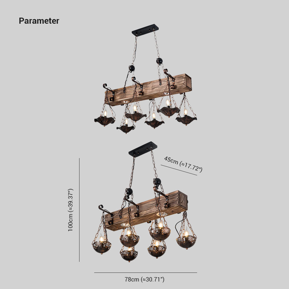 Austin Lampade a Sospensione Metallo/Legno Bronzo Industriale