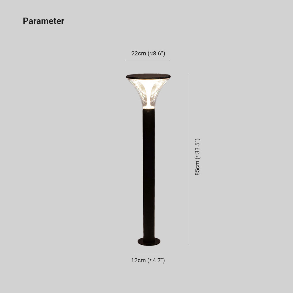 Pena Modern Metal Cylinder Outdoor Path Light, Black