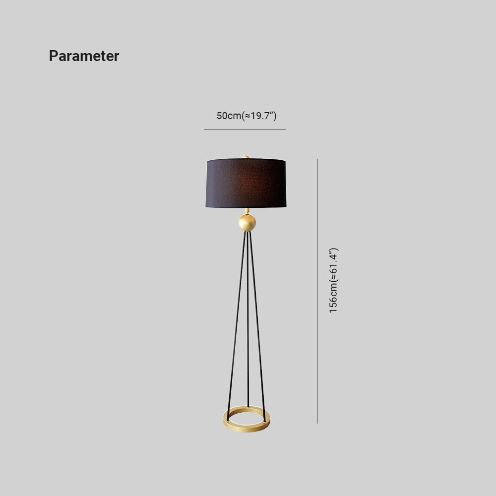 Salgado Modern Tripod Metal Floor Lamp, Black