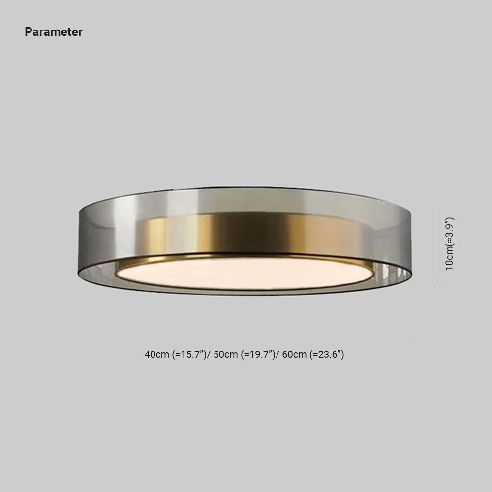 Quinn Nordic Modern Round LED Flush Mount Ceiling Light, Gold