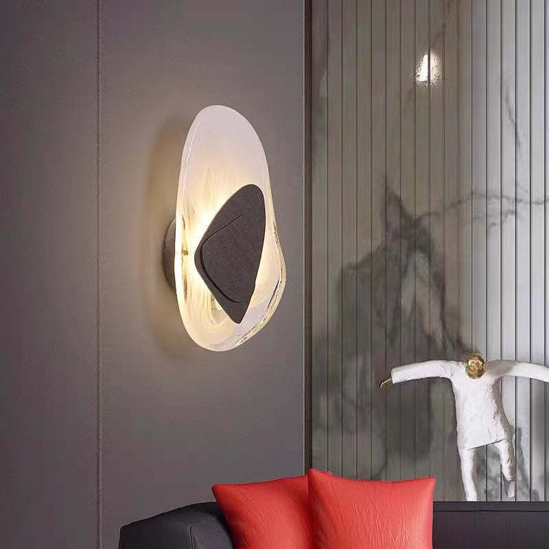 Chan Moderno LED Arte Deco Irregolare Applique Metallo/Acrilico Nero/Oro
