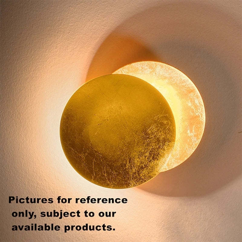 Elif Moderna LED Applique Metallo Rosso Bronzo/Oro Bellissimo Luna Rotonda Soggiorno/Camera da Letto