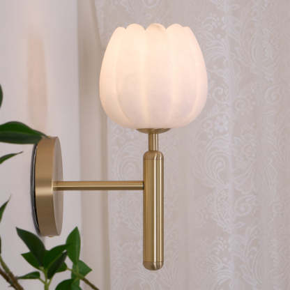 Jade Applique in Alabastro Floreale Cottage per Camera e Corridoio