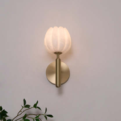 Jade Applique in Alabastro Floreale Cottage per Camera e Corridoio