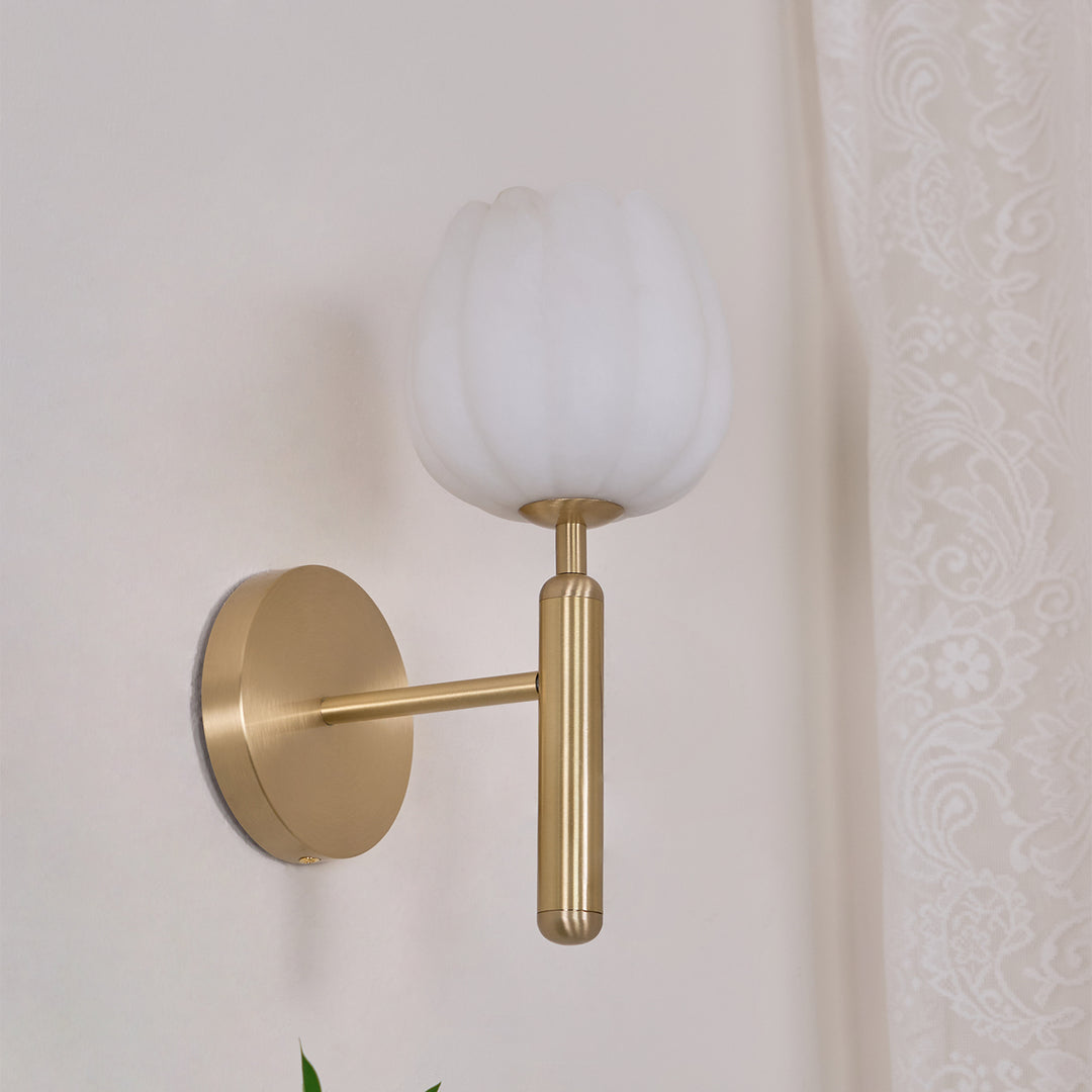 Jade Applique in Alabastro Floreale Cottage per Camera e Corridoio