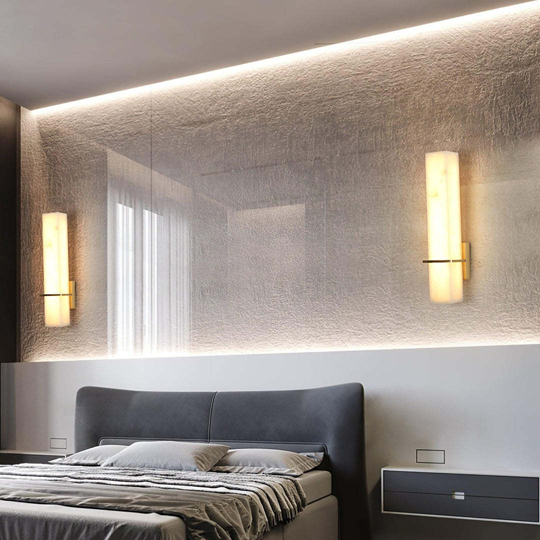 Jade Moderno Lusso Lungo Alabastro Lamapada da Parete Paralume Corridoio Camera da letto