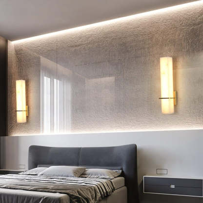 Jade Moderno Lusso Lungo Alabastro Lamapada da Parete Paralume Corridoio Camera da letto