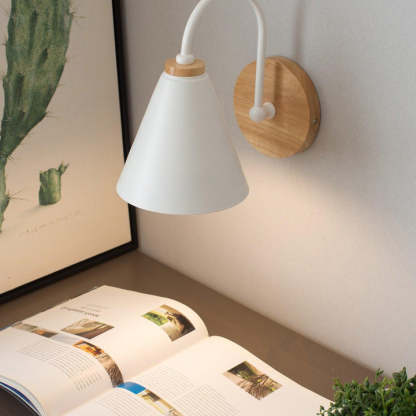 Ozawa Lampada minimalista bianca in metallo e legno