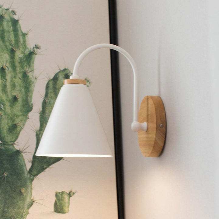 Ozawa Lampada minimalista bianca in metallo e legno
