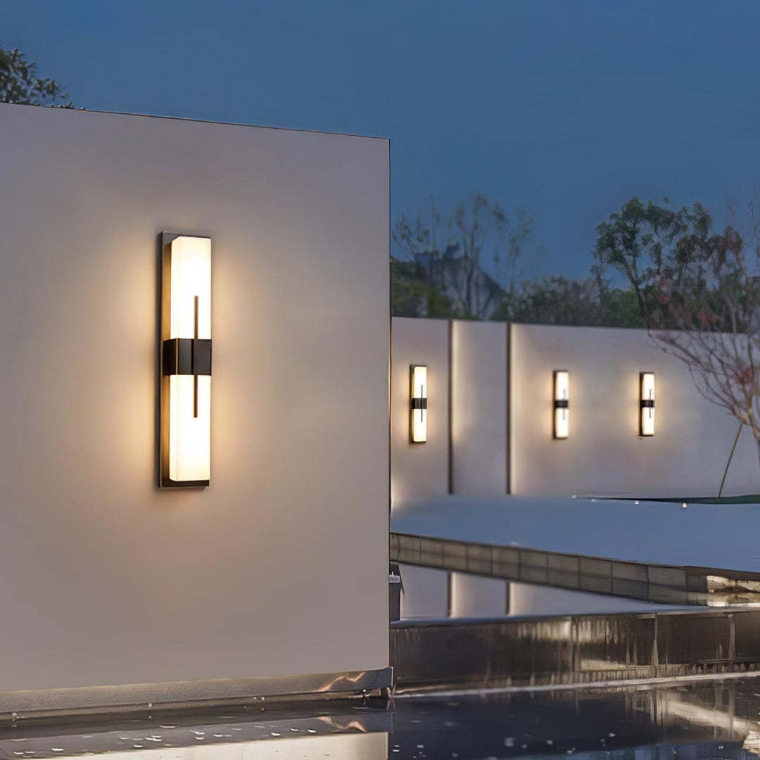 Edge Lampada Da Parete Acrilico Nero Bianco Impermeabile
