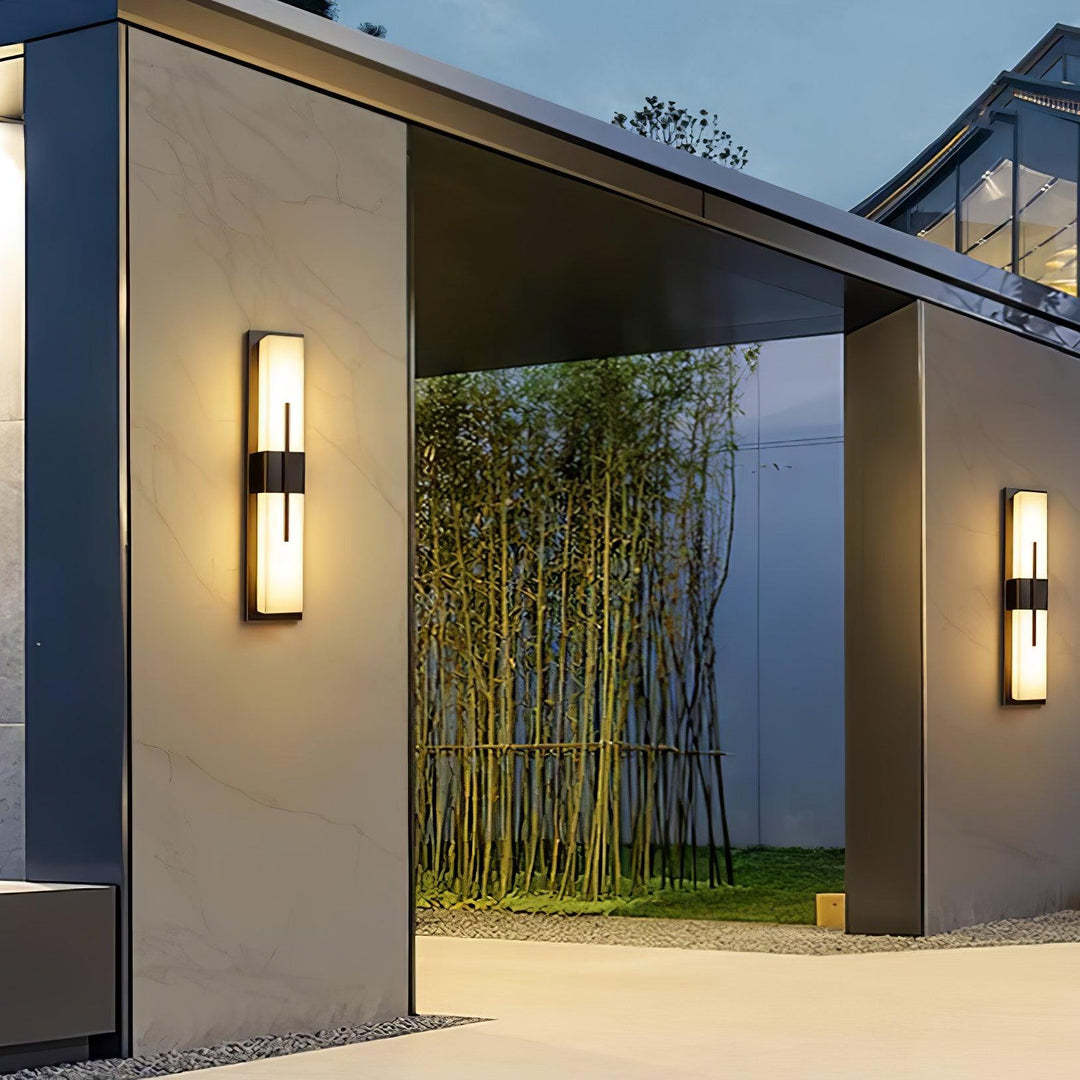 Edge Lampada Da Parete Acrilico Nero Bianco Impermeabile