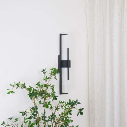 Edge Lampada Da Parete Acrilico Nero Bianco Impermeabile