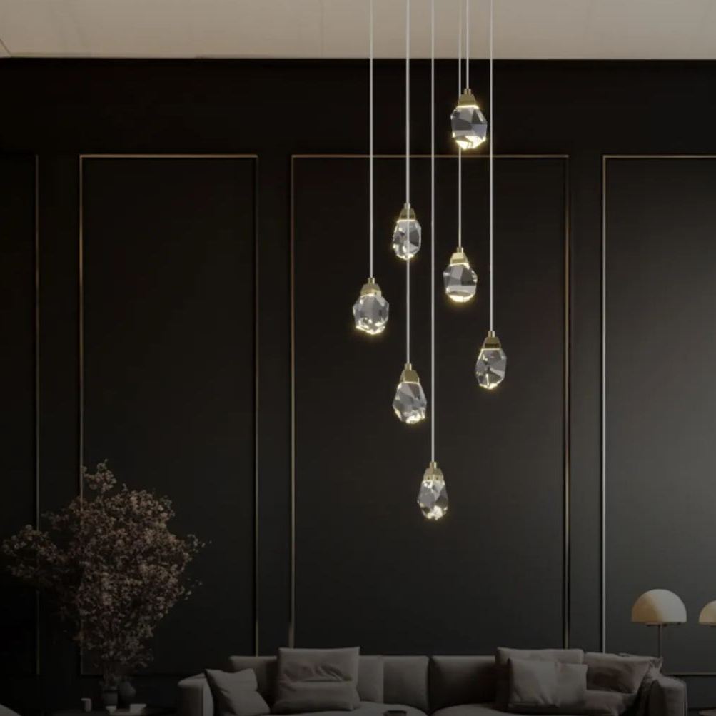 Marilyn Design Cristallo LED Metallo Lampade a Sospensione Oro Soggiorno
