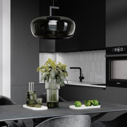 Hailie Modern Round Glass Pendant Light Dining Room Bedroom