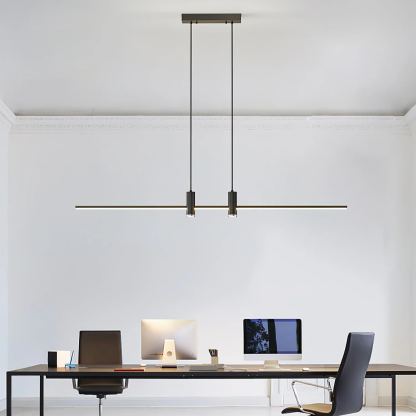 Edge Modern Unusual Long Metal Pendant Light Dining Living Room